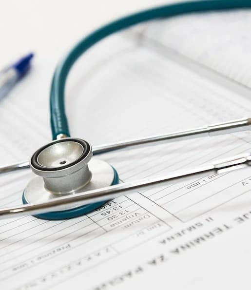 Stethoscope on a medical chart
